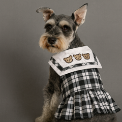 Dog Dress Three Bears Couple Plaid Skirt