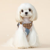 Denim spit cloth, chest and back traction leash