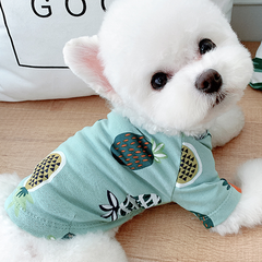 Dog Shirts Pineapple Print Yellow Pet Clothes
