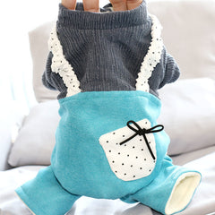 Dog Shirts Polka dot bow Cotton Jumpsuit