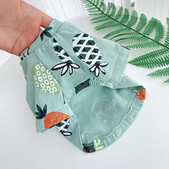 Dog Shirts Pineapple Print Yellow Pet Clothes