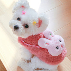 Dog Shirts Pink Cute Pet Rabbit Winter Cotton Vest