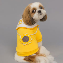 Dog Hoodie Pet Autumn Cute Sunflower Lapel