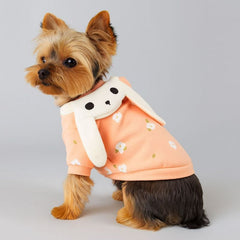 Dog Hoodie Pink Bunny Ear Two-legged Shirt