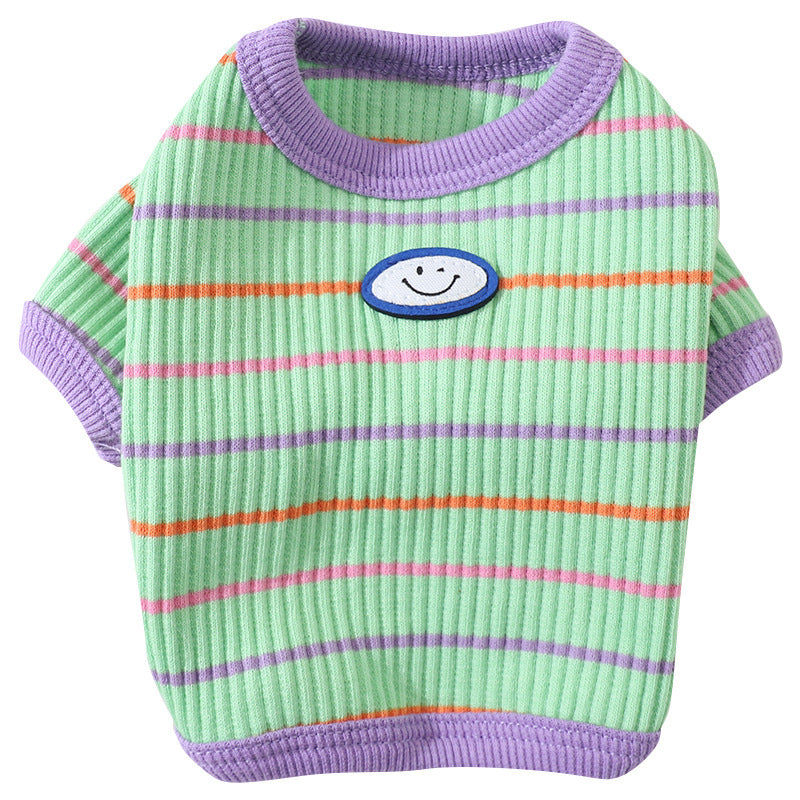 Dogue Shirt Spring Stripe Round Neck Cute Pet