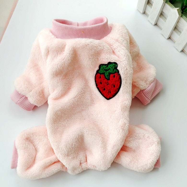 Dog Shirts Fruit Fleece Warm Jumpsuit