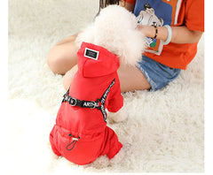 Happy Hoodie for Dogs Blue Red Casual Cool Lapel Jumpsuit