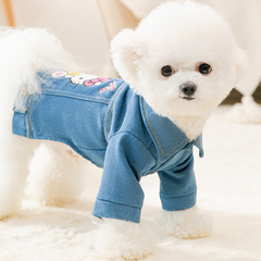 Dress with Dogs Autumn Vintage Denim Jacket Pet Coat