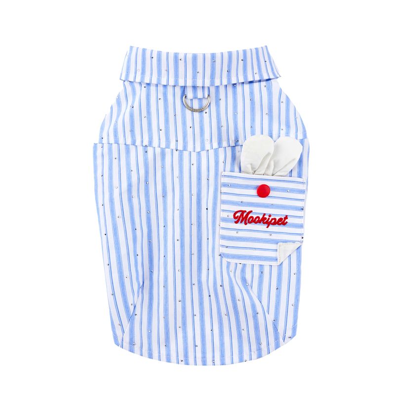 Cute Campus-Style Striped Pet Shirt