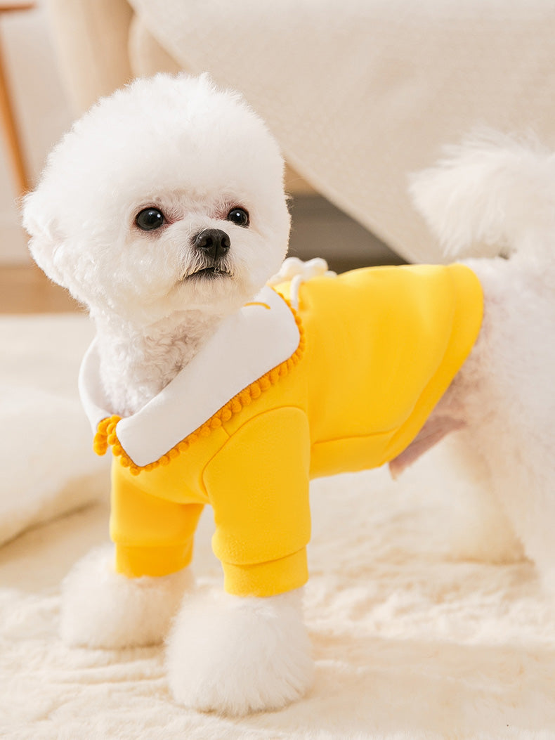 Dog Hoodie Pet Autumn Cute Sunflower Lapel