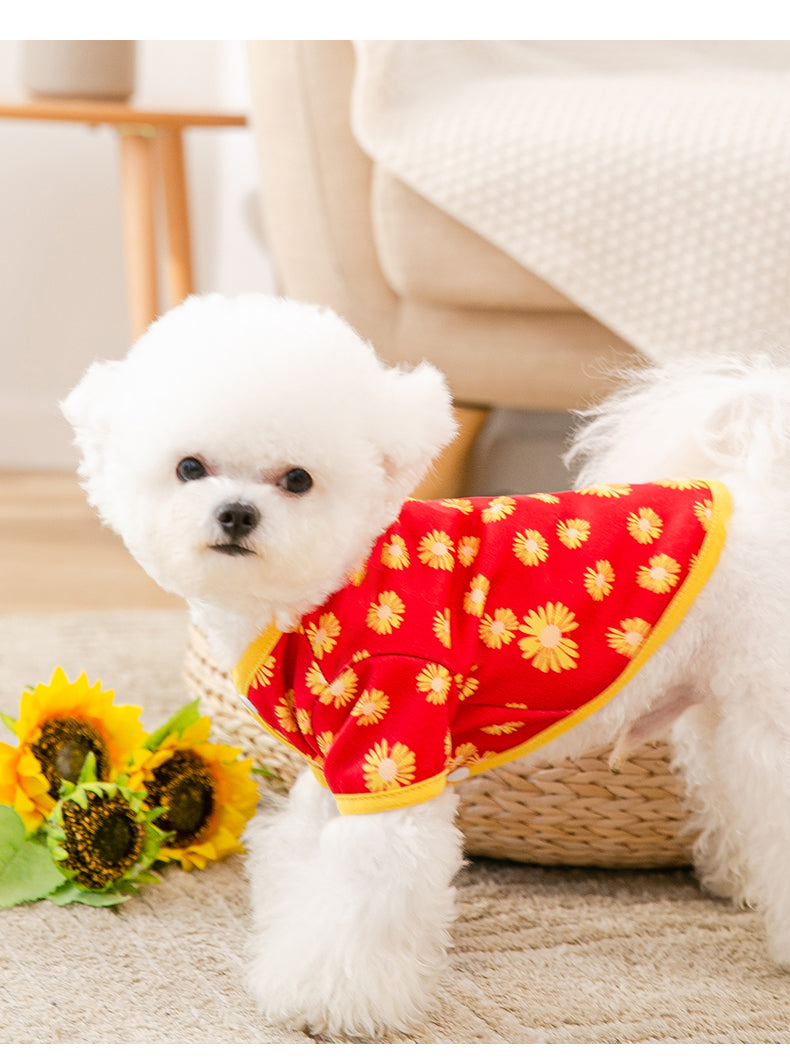 Kids Dogs T Shirt Cotton Flower Clothes