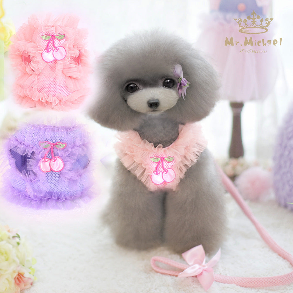 Cute Lace Chest Back Dog Leash