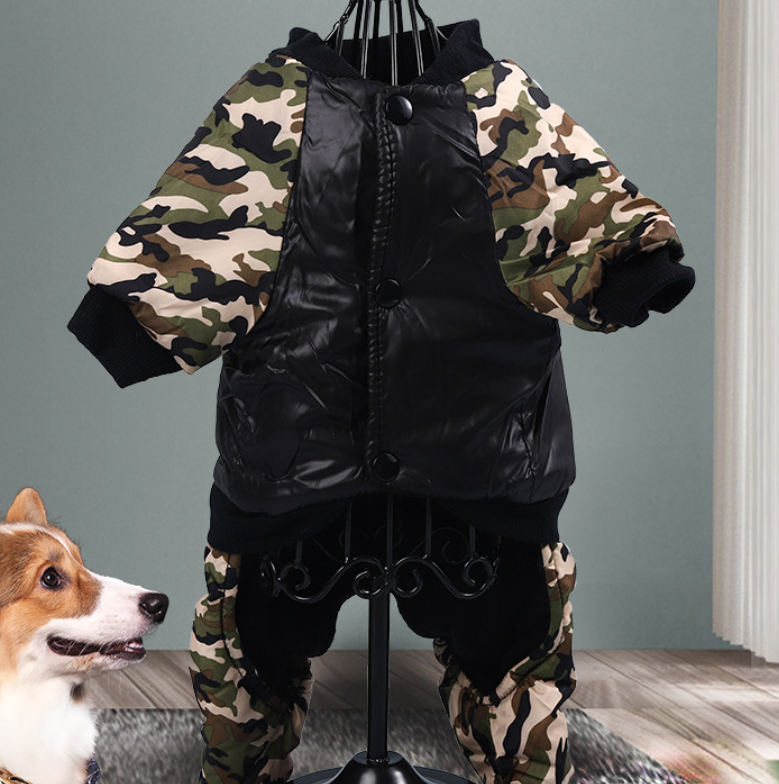 Dog Shirts FBI Cool Pet Camouflage Jumpsuit