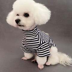 Kids Dogs T Shirt Striped Round Neck