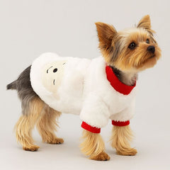 Dog Shirts Cute Bear Print Arctic Velvet Belt Pull Top