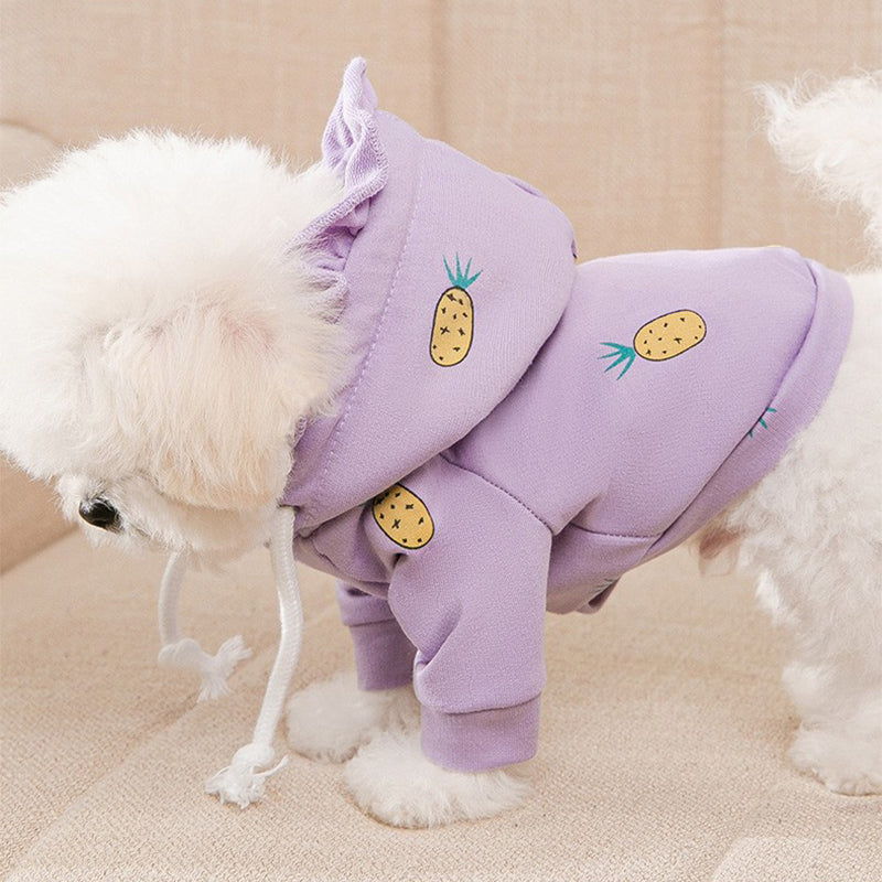 Dog Hoodie Purple Carrot Puppy