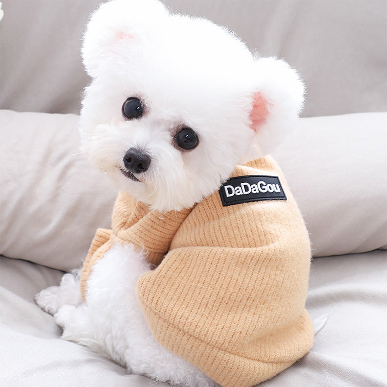 Dog Shirt Hhigh Neck Zipper Sweater