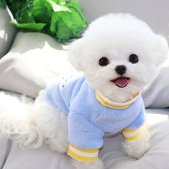 Kids Dogs T Shirt Blue Bichon Cute Dog Warm Tops