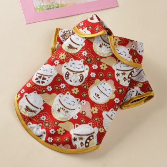 Dog Dresses Lucky Cat Elk New Year Christmas Tops