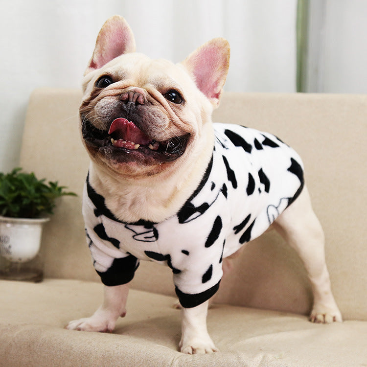 Dog Shirts Bulldog Cows Print Autumn Tops