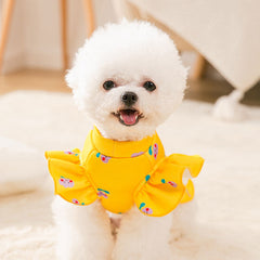 Dog Dress Yellow Flower Print Cat Princess  Pet Skirt