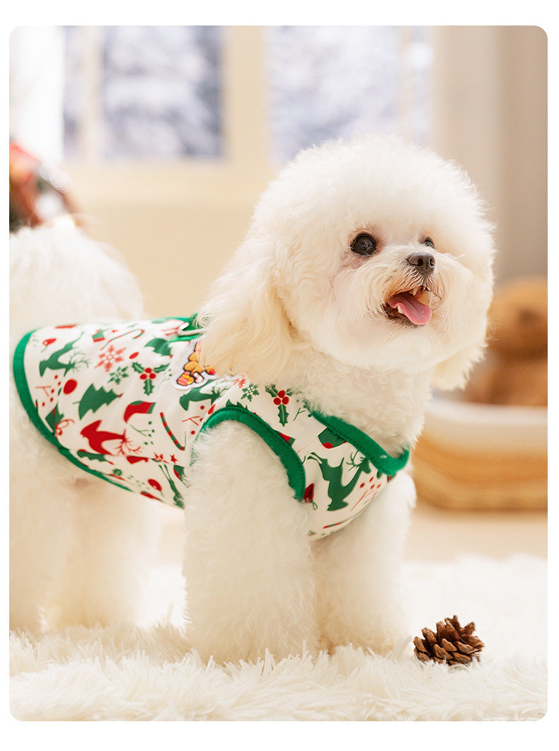 Dog Shirts Christmas Snowman Accessory Cute Winter Top Leash