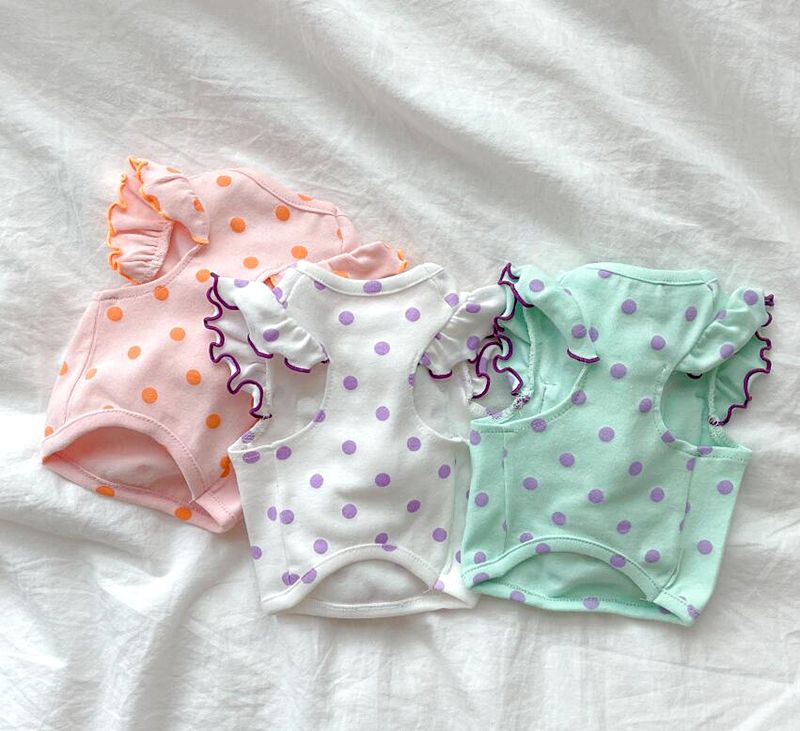 Dog Shirts Dot Doll Pocket Cute Pet Clothes