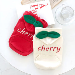 Dog Hoodie Cherry Pet Cotton Clothes Tops