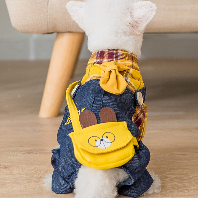 Dog Shirts Pet Lattice T-Shirt Overalls