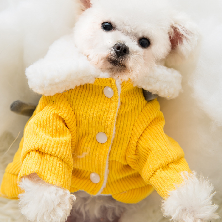 Dog Shirts New Autumn Winter Corduroy Puppies Warm Coat