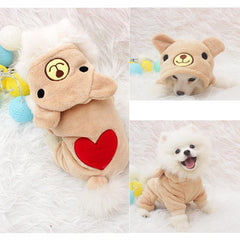 Dog Hoodie Spring Autumn Pet Heart Four-legged Clothes