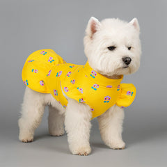 Dog Dress Yellow Flower Print Cat Princess  Pet Skirt