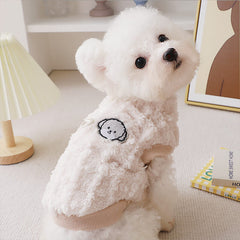 Dog Shirts Anti-shedding Puppy Warm Top with Tow Loop Buckle