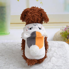 Dog Hoodie Coral Fleece Cartoon Winter Fleece Jumpsuite