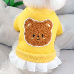 Dog Dress Yellow Spring Autumn Hoodie