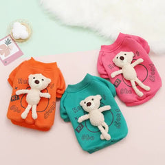 Dog Shirts Reflective Detachable Bear Sweater Tops