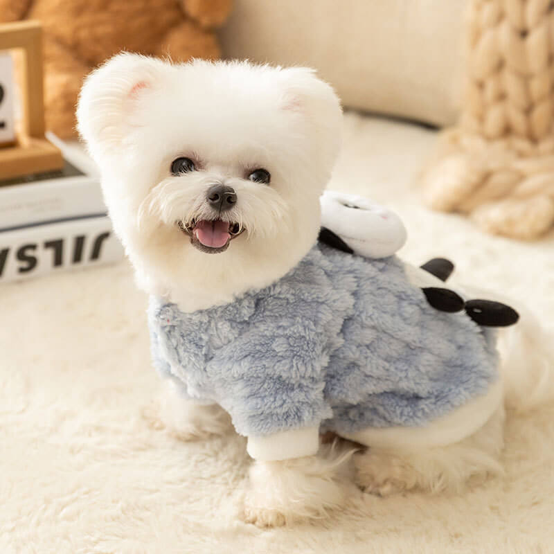 Dog Dress Pullable Autumn and Winter Teddy Bear Warm Fleece