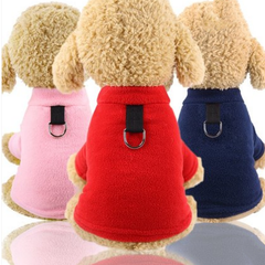 Dog Shirts Warm Pet Clothes with Traction Rope