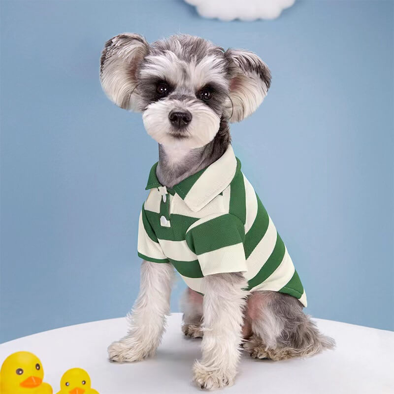 Dog Shirts Elastic Striped Clothes with Lapels Is Only $9.9