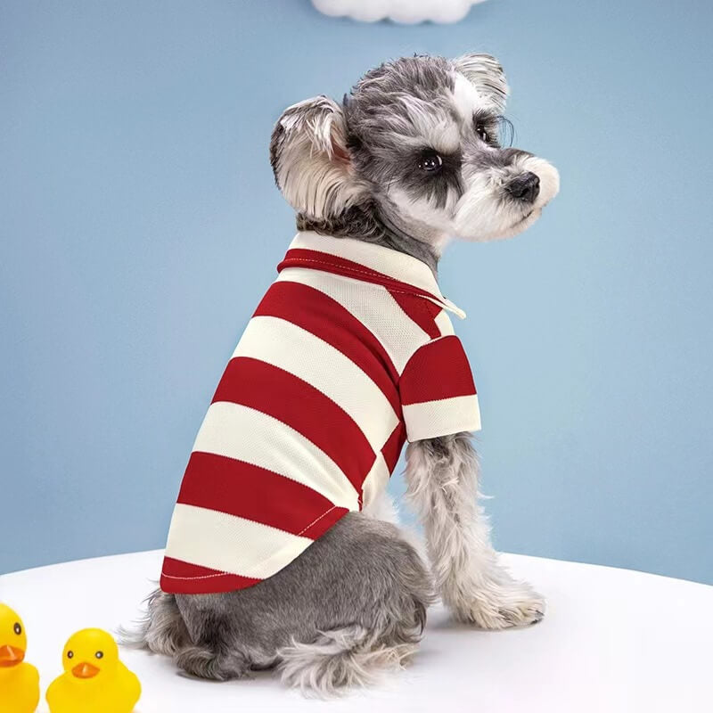 Dog Shirts Elastic Striped Clothes with Lapels Is Only $9.9