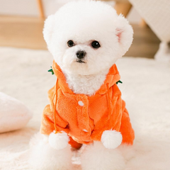 Dog Clothes Hoodies Fleece Dog Warm Carrot Jumpsuit