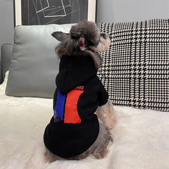 Dog Hoodie Cute Fall and Winter Schnauzer French Doubi Bichon Teddy Black Cute Thermal Tops