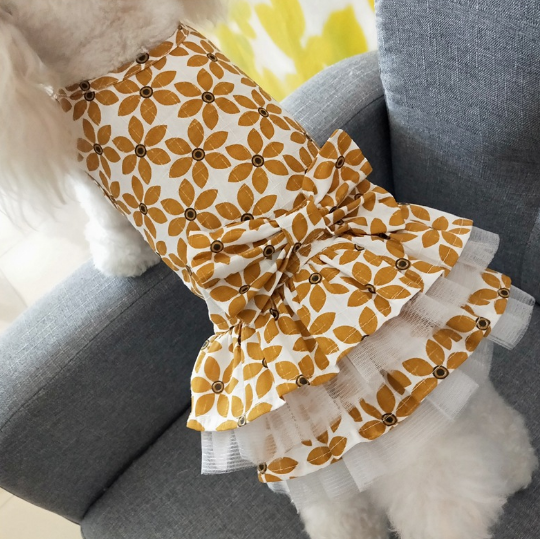 Dog Dress Summer Pet Small Flower Skirt