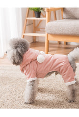 Dog Hoodie Teddy Bomei Winter Plush Pet Cotton Hoodie Coat