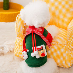 Dog Hoodie Winter Christmas Pocket Pet Clothes