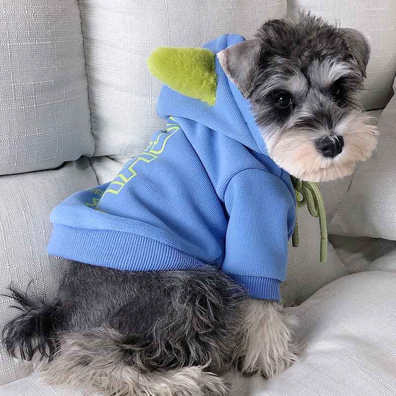 Dog Hoodie Blue Puppies Cotton Hoodie