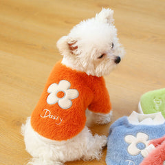 Dog Shirt Flowers Daisies Knit Sweater