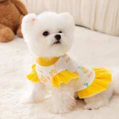 Dog Dresses Sunflower Yellow Pet Leshes Lucky Shirts