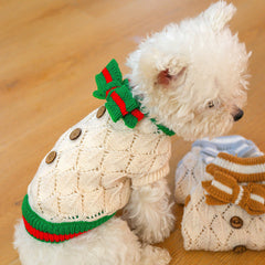 Dog Shirt Knitted bow Pet clothes