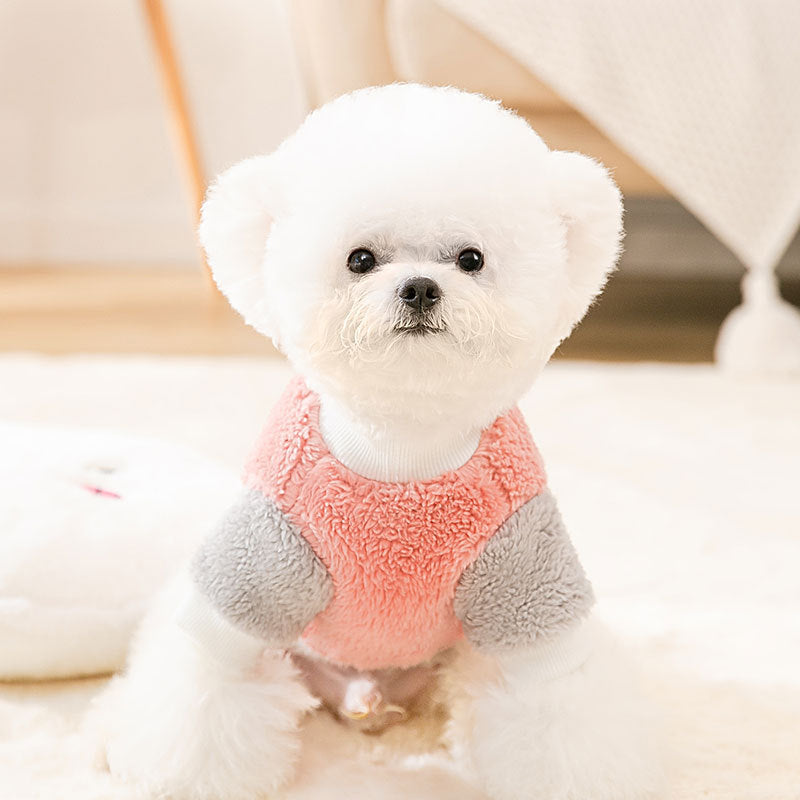 Dog Shirts Pink Cartoon Rabbit Fleece Pet Tops